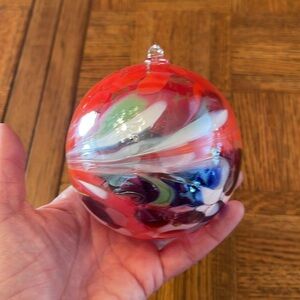 Handmade Glass Red Ornament from Poland